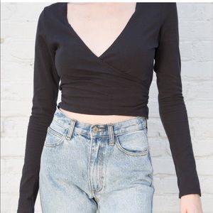 White brandy Melville wrap top